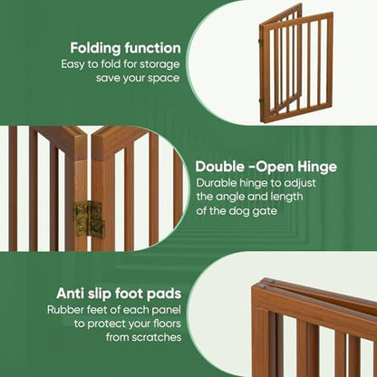 Dog Gate for Doorways, Foldable Dog Gate Indoor for Doorways Bedroom 2 Panels - Image 3