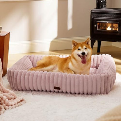 Bedsure ComfyFleece® Cute Dog Beds Large Sized Dog Washable，36in Blush Pink by BEDSURE
