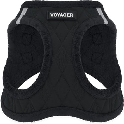 Voyager Step-in Plush Dog Vest Harness -Black Plush by BestPetSuppliesLLC