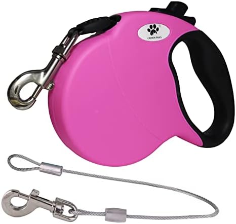 13ft Retractable Dog Leash for Small Breed Dogs up to 22 lbs by CROWN+PAWS