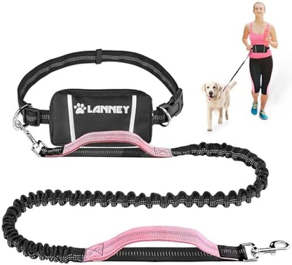 LANNEY Hands Free Dog Leash, Waist Running Leash by LANNEY