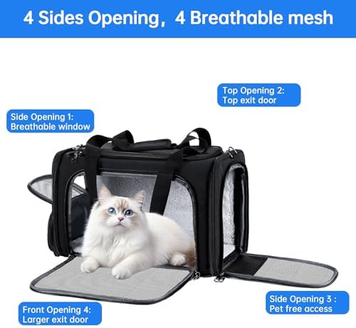 Cat Carrier Pet Travel Carrier by Airplane Approved Under Seat, TSA Airline - Image 5