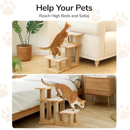 FUKUMARU Dog Stairs, Solid Wood Pet Stairs - Image 3