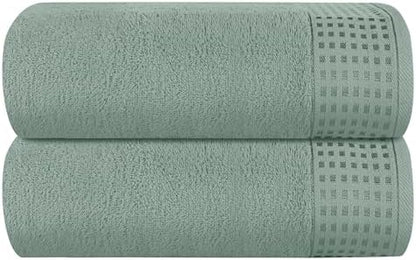 GLAMBURG 100% Cotton Oversized 2 Pack Bath Sheets 35x70, Ultra Soft Highly by GLAMBURG