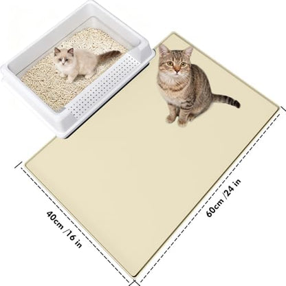 Cat Litter Mat 24" x 16", Soft Silicone Material, Easy Clean Waterproof No Slip - Image 2