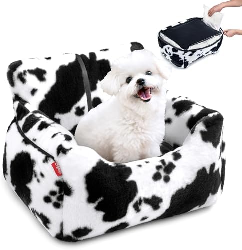 BurgeonNest Dog Car Seat for Small Dogs & Cats Under 25 lbs, Milk Cow by Lifelongfriendsbelovedfamily