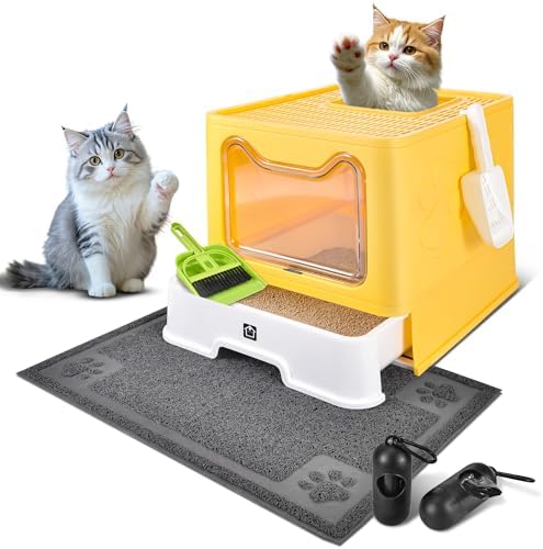 Covered Cat Litter Box, Extra Large Drawer Design by HOMAGICO