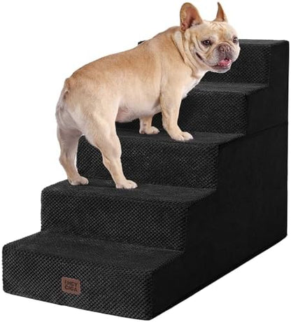 EHEYCIGA Dog Stairs for High Bed 22.5" H, 5-Step Dog Steps by EHEYCIGA