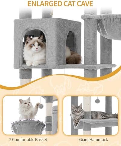 Hzuaneri Tall Cat Tree 75 Inch, Indoor Large Multi-Level Cat Tower - Image 4