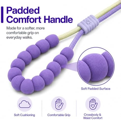 Hands Free Dog Leash, Double Handle Leash 4.5FT Purple-Green - Image 3