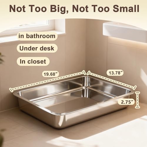 Low Entry Stainless Steel Cat Litter Box - Image 6
