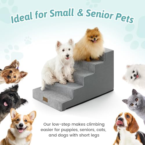COZY KISS Dog Stairs for Small Dogs, 4 Step Pet Stairs for Beds & Couches - Image 5