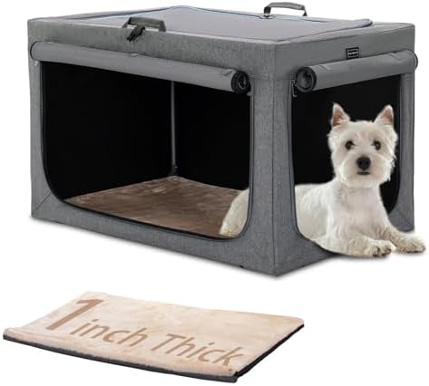 PETSFIT Portable Dog Crate for Small Dogs, – 24" Soft Dog Travel Crates by Petsfit
