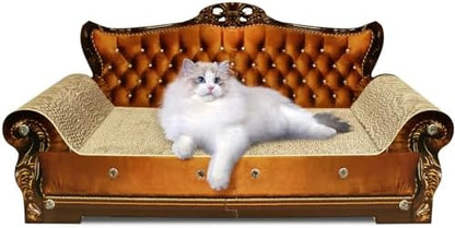 Luxury Cardboard Cat Scratcher Sofa Bed, Couch Shaped Scratching Board by INRLKIT