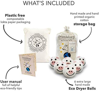 Friendsheep Wool Dryer Balls, Organic Reusable Fabric Softener Alternative - Image 4