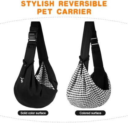 Dog Sling Carrier with Adjustable Strap, Reversible Pet Carrier - Image 4