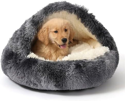 NOYAL Hooded Donut Bed, Calming Cave by Noyal
