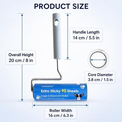 Extra Sticky Large Surface Lint Roller, 6.3'' Giant Lint Roller - Image 2