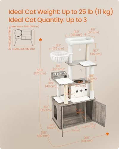 Feandrea Cat Tree, 66.9-Inch Cat Tower - Image 5