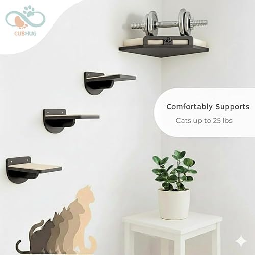 Cat Wall Shelves, Solid Wood Corner Bed, 3 Steps - Image 6
