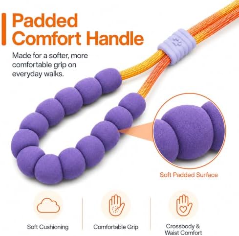 Hands Free Dog Leash, Double Handle Leash 5.5FT Yellow-Orange - Image 3