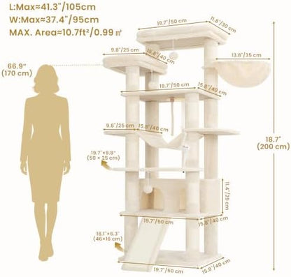Heybly Tall Cat Tree 78-inch Multi-Level Cat Tower - Image 5