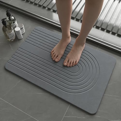 Fast Drying Stone Bath Mats for Bathroom, Non-Slip Diatomaceous Earth Bath Mat by Drvykkn