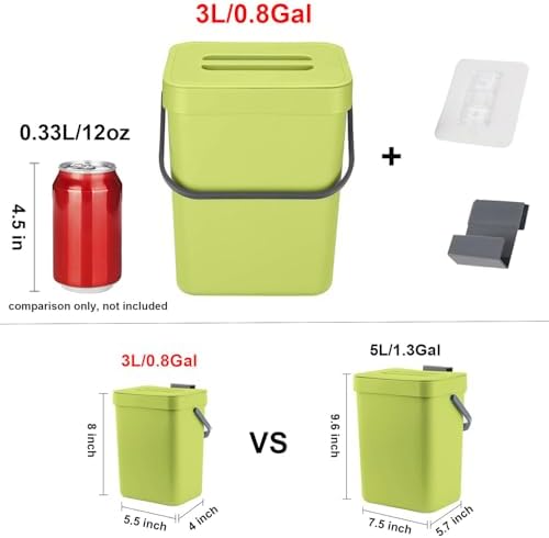 LALASTAR Food Waste Basket Bin for Kitchen, Small Countertop Compost Bin - Image 3