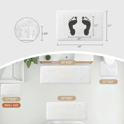 Disolla White Bathroom Rugs 17x24, Microfiber Non-Slip Plush Small Bath Mat - Image 3