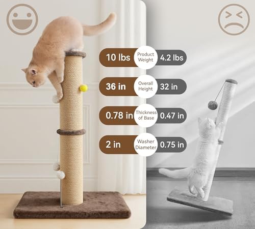 5-Inch Sisal Cat Scratching Post - Image 3