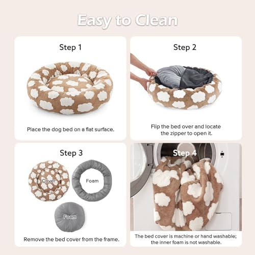 JOEJOY Jacquard Donut Round Large Sized Dog Bed - Image 5