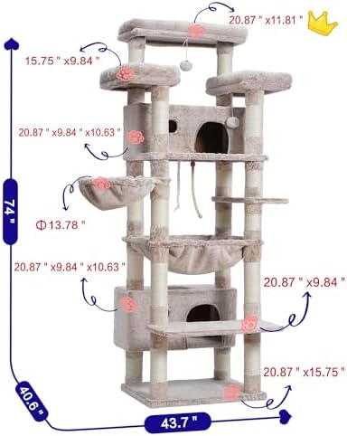 Gitelsnour Cat Tree, Big Condo Hammock GCT030MU - Image 3