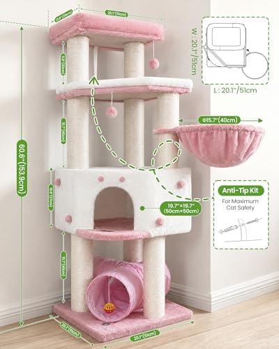 Heavy Duty Large Cat Tree Tower, Extra Wide Cat Scratching Posts - Image 6