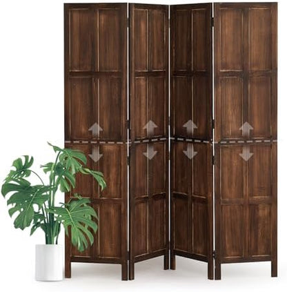 4 Panel Room Divider, 2-in-1 Detachable Privacy Screen by AsNefeli