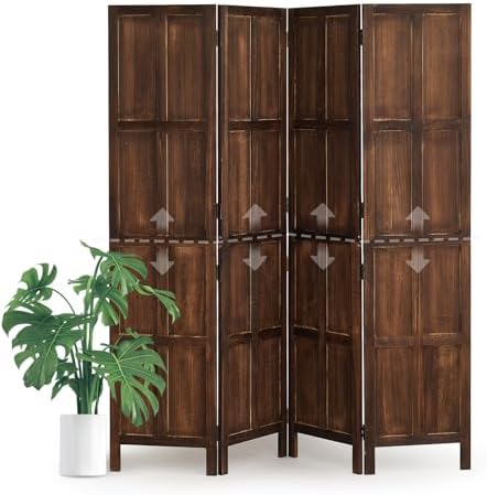 4 Panel Room Divider, 2-in-1 Detachable Privacy Screen by AsNefeli