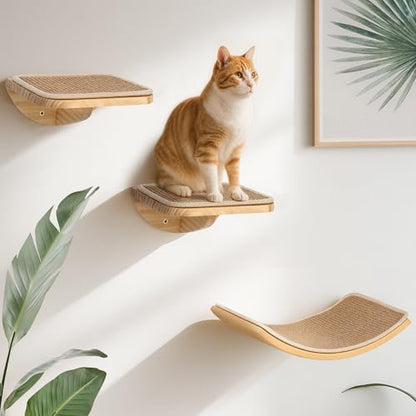 Cat Wall Shelves, Cat Window Perches by PELUOMOZ