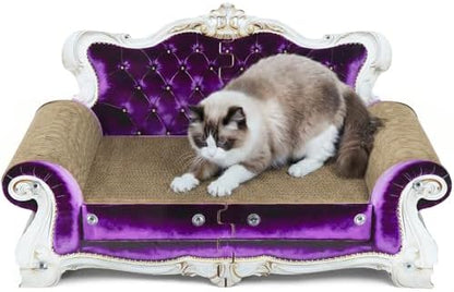 Luxury Cardboard Cat Scratcher Sofa Bed, Couch Shaped Cat Scratching Board by INRLKIT