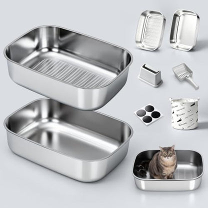 Stainless Steel Sifting Litter Box by Dowanqocats