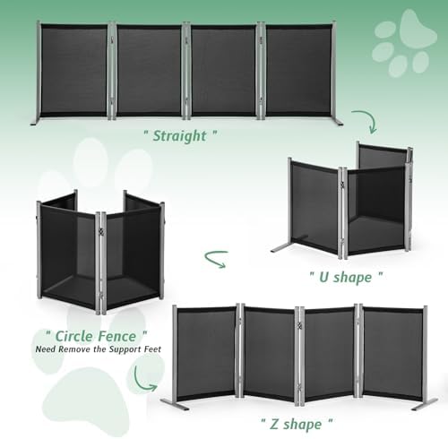 RANTILA 4 Panel Indoor Foldable Dog Fence Freestanding Dog Gate - Image 4