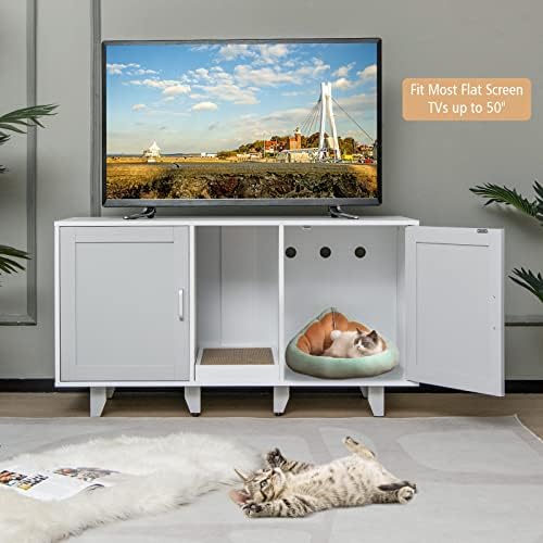 Tangkula Double Cat Litter Box Enclosure - Image 7
