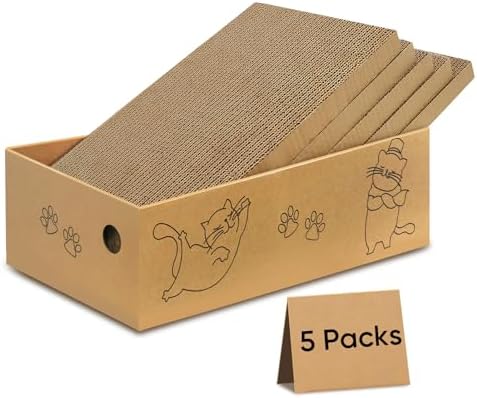 Cat Scratcher, 5 Packs in 1 Cardboard Box Cat Scratching Pad by AGYM