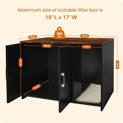 Dwanton Cat Litter Box Enclosure, - Image 6