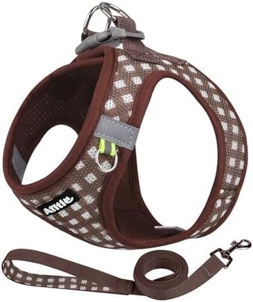 AIITLE Step in Small Dog Harness and Leash Set, Pet Vest, Chocolate XS by AIITLE-FORPETSBETTERLIFE