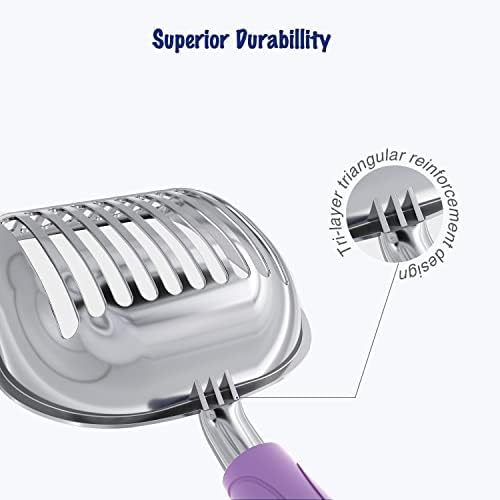 WePet Cat Litter Scoop, Aluminum Alloy Sifter, Kitty Metal Scooper, Deep Shovel - Image 3