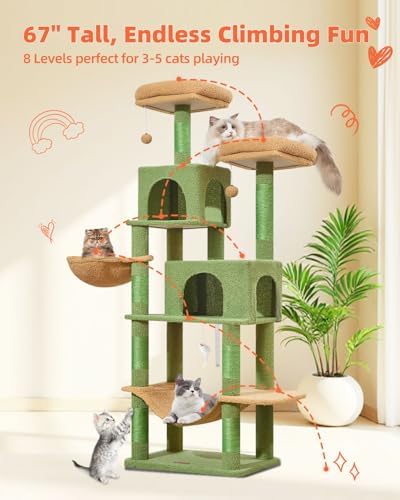 Taoqimiao Cactus Cat Tree, 67 in Tall Cat Tower - Image 6