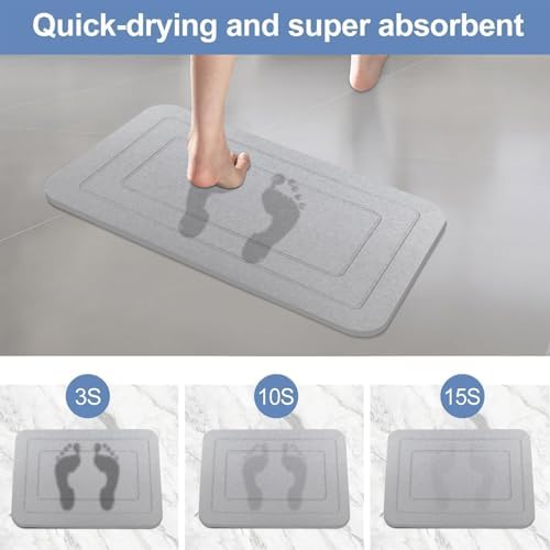 2 Pack Stone Bath Mat, Diatomaceous Earth Shower Mat, Non-Slip Super Absorbent - Image 6