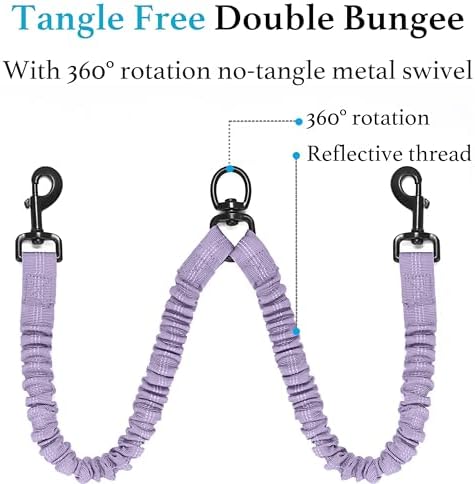 iYoShop Double Dog Leash, 360° Swivel, No Tangle - Image 5