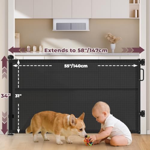 2Pack Retractable Baby Gates for Stair - Image 2