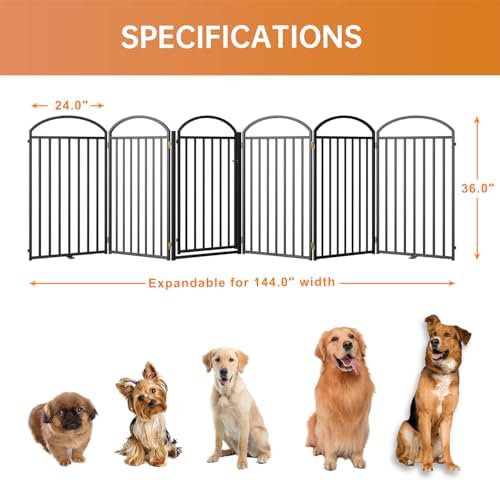 SNUOWU 6 Panels Full Matel Freestanding Dog Gates - Image 2