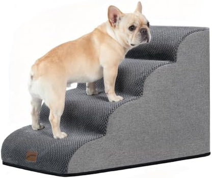 GoGoBunny Dog Stairs for High Bed, 19.7" H 4-Step Ramp Dog Steps by gogobunny
